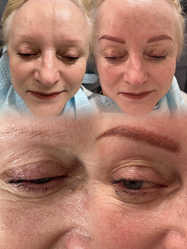 Makijaż permanentny brwi przed i po zabiegu